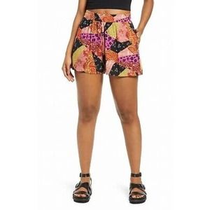 Nordstrom BP Shorts Women Medium Patchwork Casual Comfort Bohemian Steampunk NEW